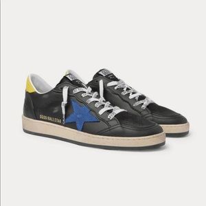 Golden Goose - Ball Star Distressed Lizard-Effect Leather Sneakers - Black EU41